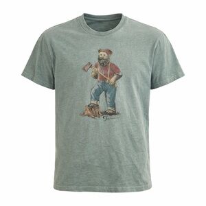 LUCKY Brand Sage Green Lumberjack Graphic Tee Size Unknown Vintage Americana